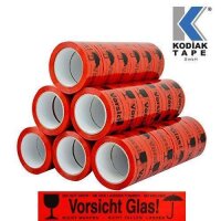 36 x Packband 50mm x 66m Vorsicht Glas